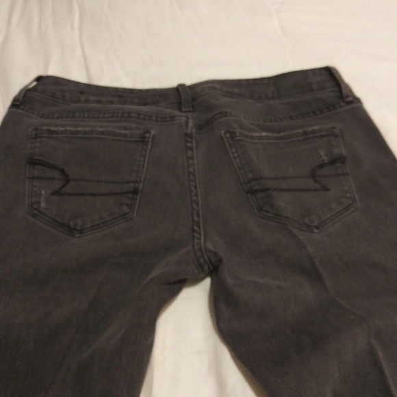 American Eagle Charcoal Gray Skinny Jeans SZ 4 - Picture 3 of 6